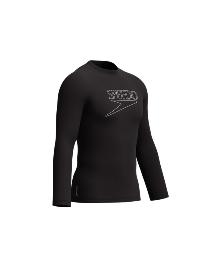 Speedo Men's Endurance+ L/S Classic Logo Rash Guard - Black