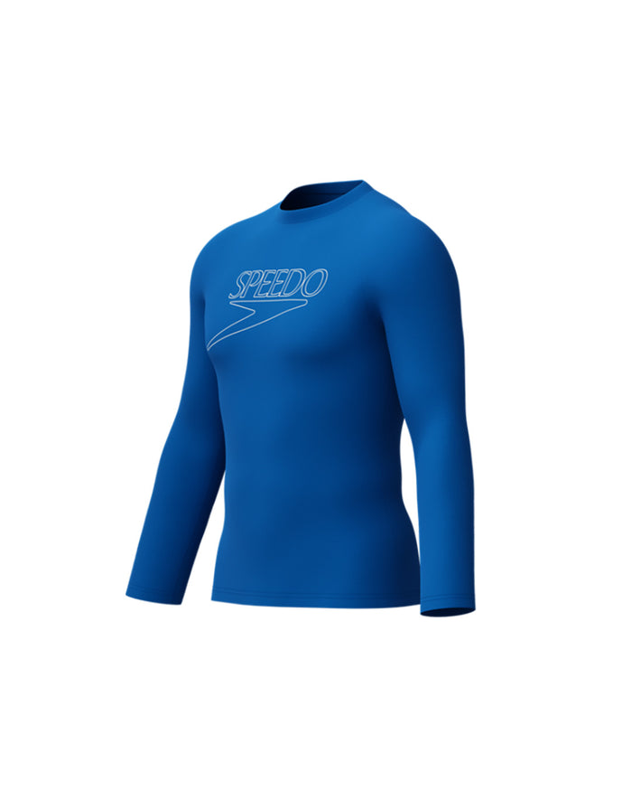 Speedo Men's Endurance+ L/S Classic Logo Rash Guard - Blue