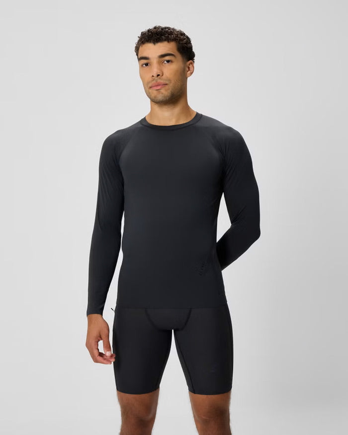 Speedo Men's L/S Solid Boom Rash Guard - Black
