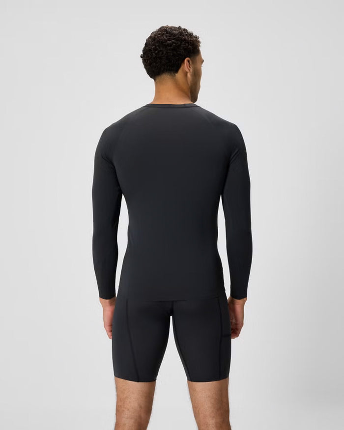 Speedo Men's L/S Solid Boom Rash Guard - Black