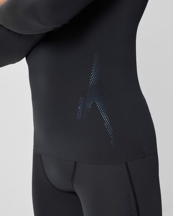 Speedo Men's L/S Solid Boom Rash Guard - Black