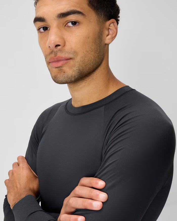 Speedo Men's L/S Solid Boom Rash Guard - Black