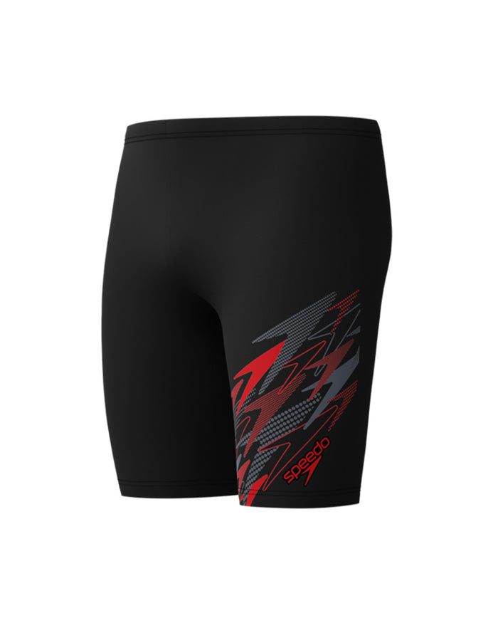 Speedo Men's Medley Logo Jammer - Black/Red