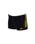 Speedo Men's Sports Logo Panel Aquashort - Black/Yellow