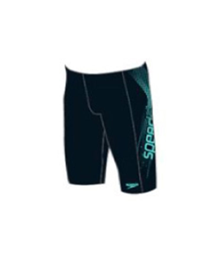 Speedo Men's Sports Logo Panel Jammer - Black/Blue