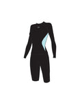 Speedo Women's AsiaFit L/S Rash Top & Jammer Set - Black/Blue