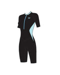 Speedo Women's AsiaFit Zip Front S/S Kneesuit - Black/Blue