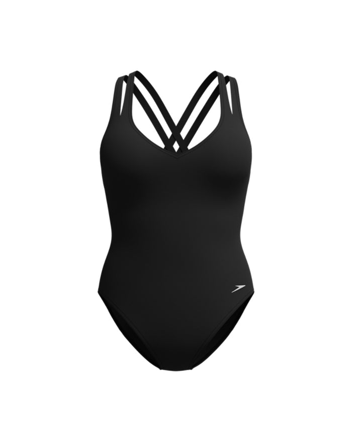 Speedo Women's China Luxepool Solid 1pc (AsiaFit) - Black