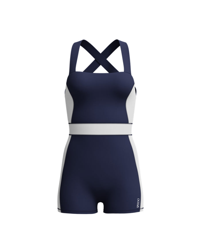 Speedo Women's Colourblock Legsuit - Navy/White
