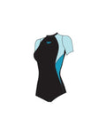 Speedo Women's Colourblock Splice S/S Extra Low Leg (AsiaFit) - Black/Blue