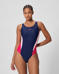Speedo Women's Colourblock Splice Tankini (AsiaFit) - Navy/Pink