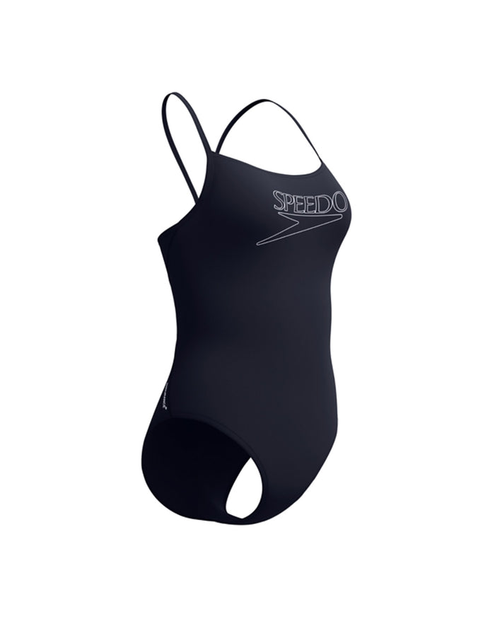 Speedo Women's Endurance+ Logo Thin Strap One Piece (AsiaFit) - Black