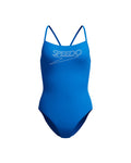 Speedo Women's Endurance+ Logo Thin Strap One Piece (AsiaFit) - Blue