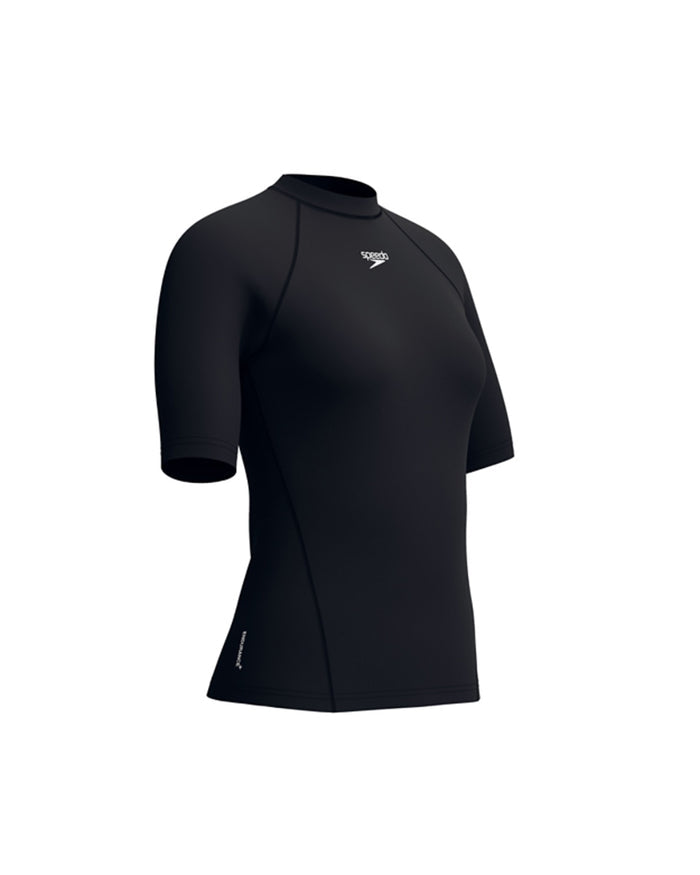 Speedo Women's Endurance+ S/S Rash Guard (AsiaFit) - Black