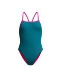 Speedo Women's FL Solid Turnback - Dark Green