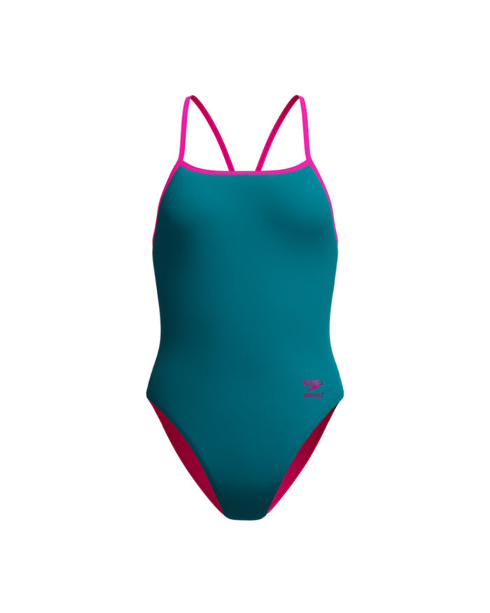Speedo Women's FL Solid Turnback - Dark Green