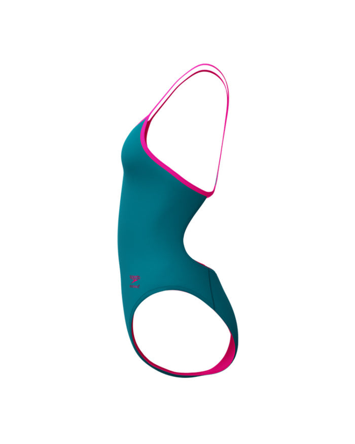 Speedo Women's FL Solid Turnback - Dark Green