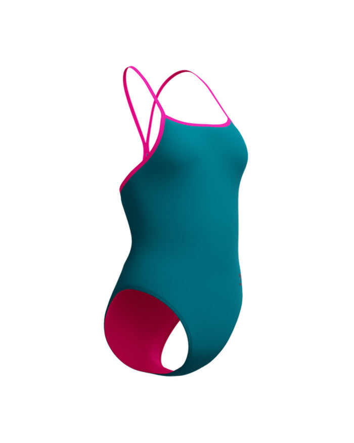 Speedo Women's FL Solid Turnback - Dark Green