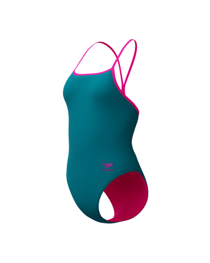 Speedo Women's FL Solid Turnback - Dark Green