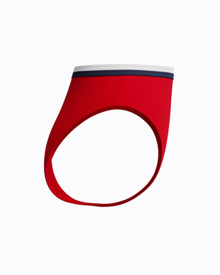 Speedo Women's High Waist Bikini Bottom - Red/White