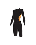 Speedo Women's LS Rash Top & Jammer Set (AsiaFit) - Black/Orange