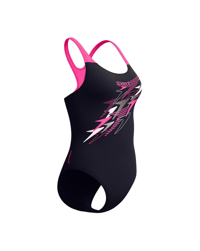 Speedo Women's Medley Logo Medalist One Piece (AsiaFit) - Black/ Pink