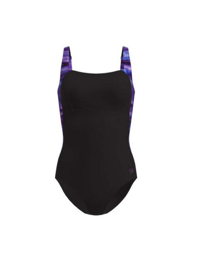 Speedo Women's Placement Medalist 1 Piece (AsiaFit) - Black/Purple