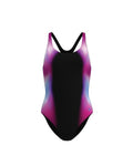 Speedo Women's Print Medalist 1 Piece (AsiaFit) - Black/Pink