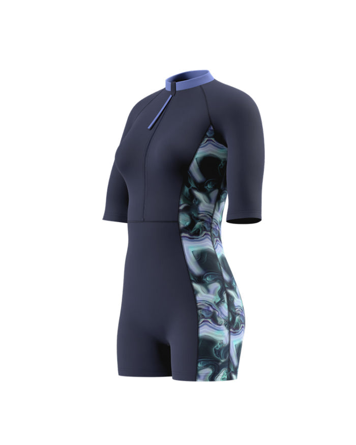 Speedo Women's Short Sleeve Legsuit (AsiaFit) - Dark Blue
