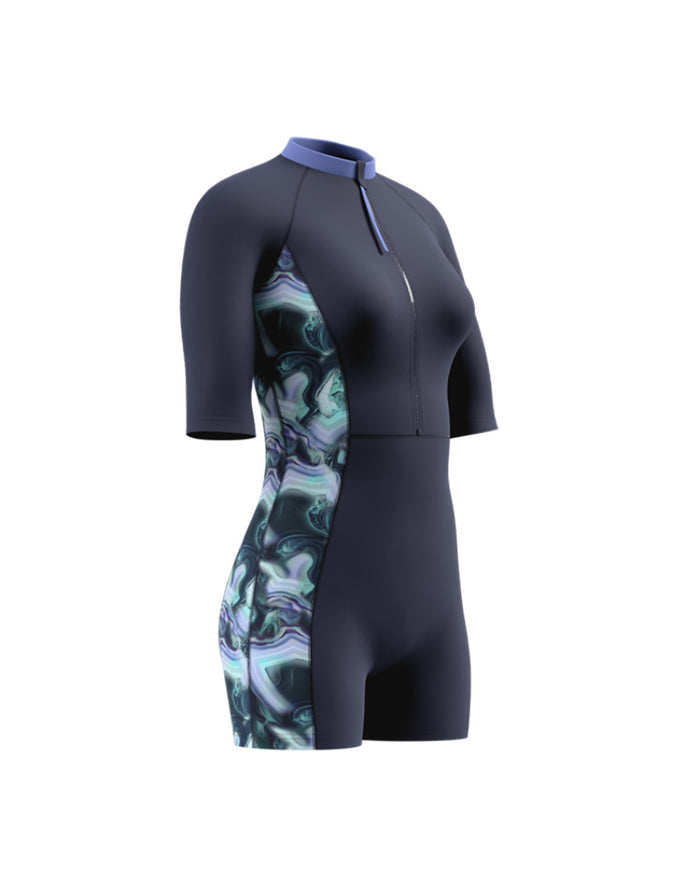 Speedo Women's Short Sleeve Legsuit (AsiaFit) - Dark Blue