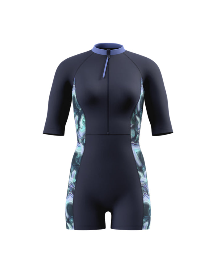 Speedo Women's Short Sleeve Legsuit (AsiaFit) - Dark Blue