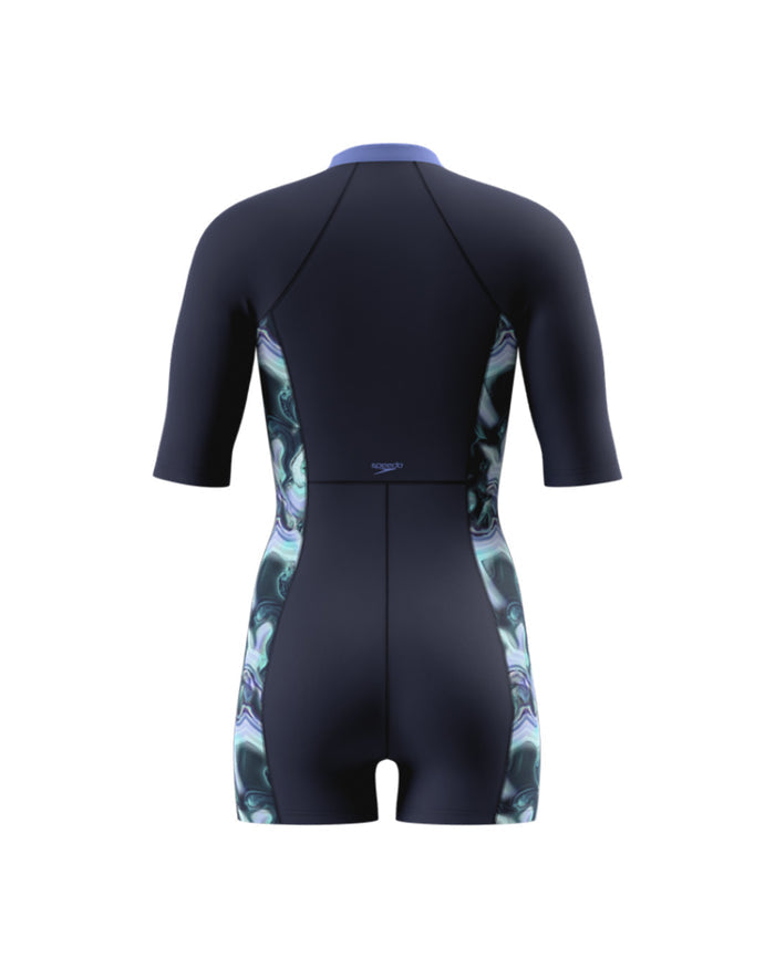 Speedo Women's Short Sleeve Legsuit (AsiaFit) - Dark Blue