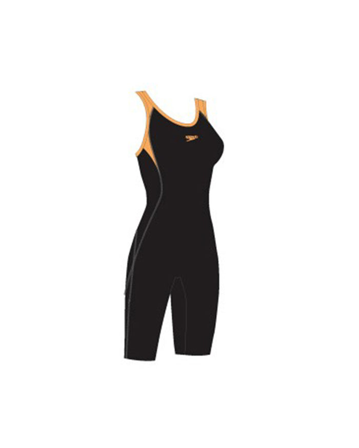 Speedo Women's Sleeveless Kneesuit (AsiaFit) - Black/Orange