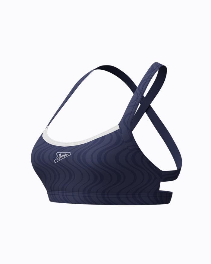 Speedo Women's Texture Crossback Bikini Top - Navy/White