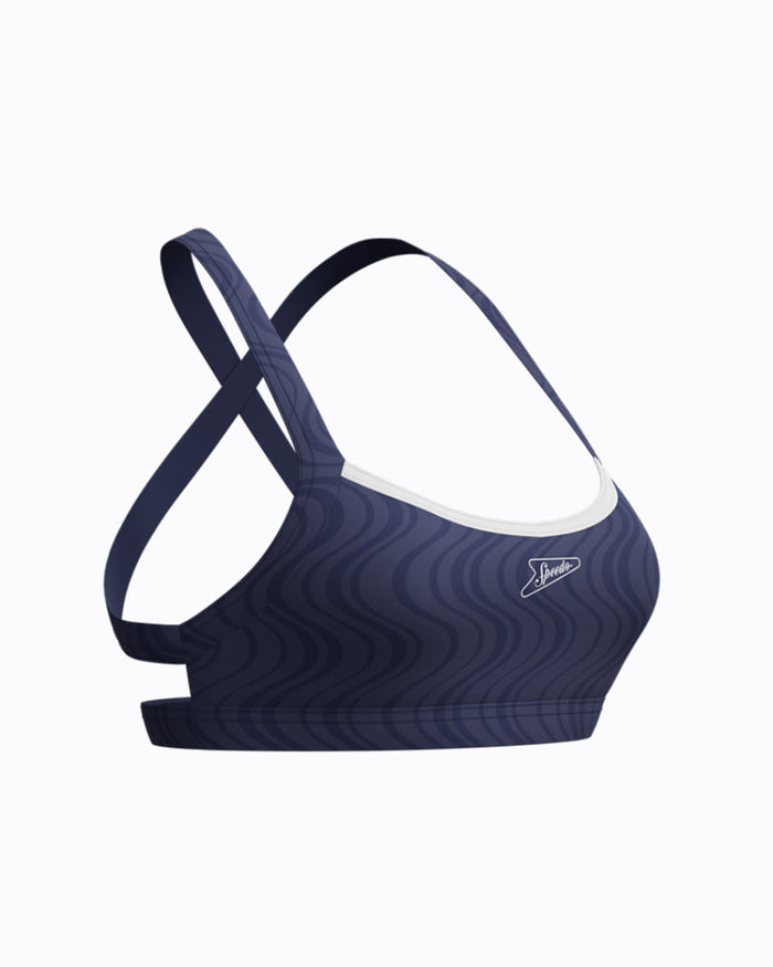 Speedo Women's Texture Crossback Bikini Top - Navy/White