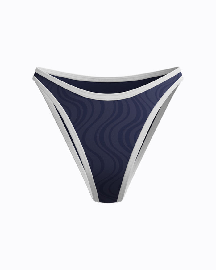 Speedo Women's Texture Scoop Bikini Bottom - Navy/White