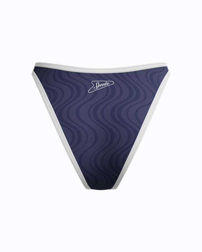 Speedo Women's Texture Scoop Bikini Bottom - Navy/White