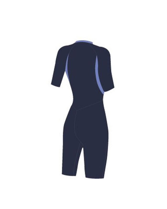 Speedo Women's Zip Front S/S Kneesuit (AsiaFit) - Navy/Blue