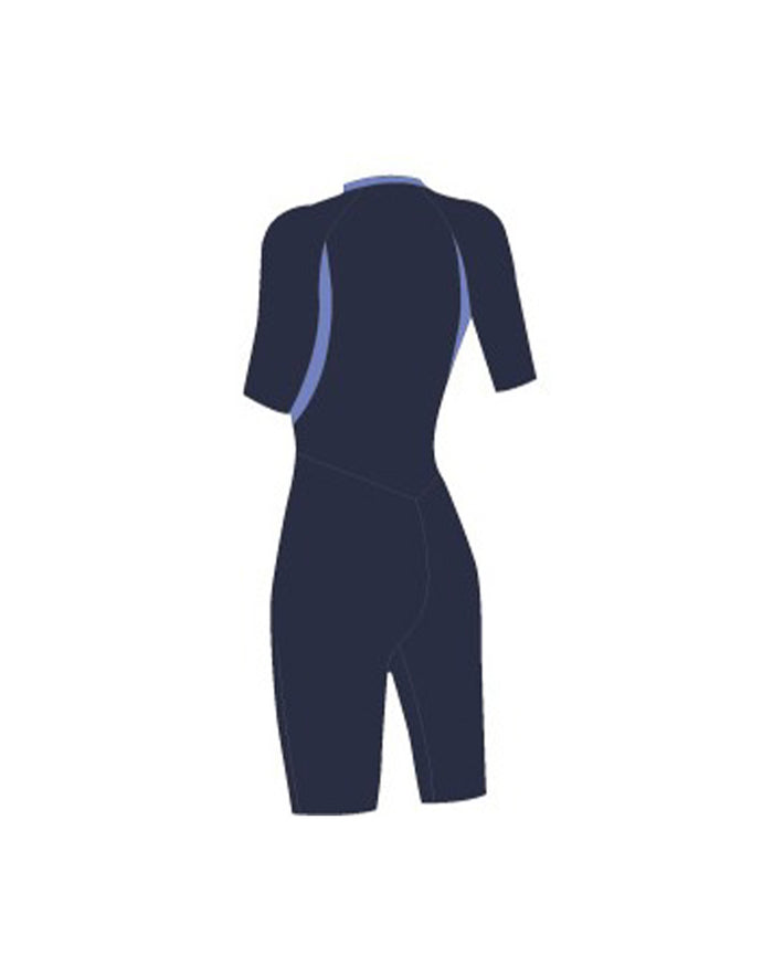 Speedo Women's Zip Front S/S Kneesuit (AsiaFit) - Navy/Blue