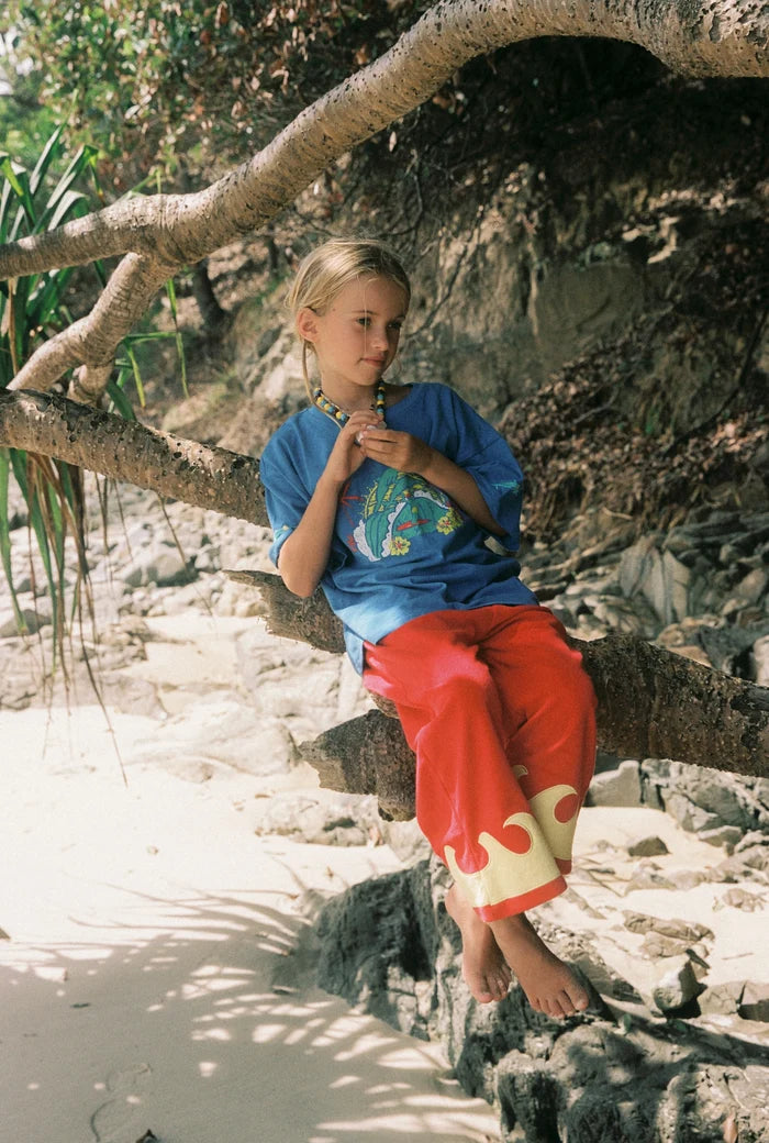 Spicy Dugong Red Wave Pants