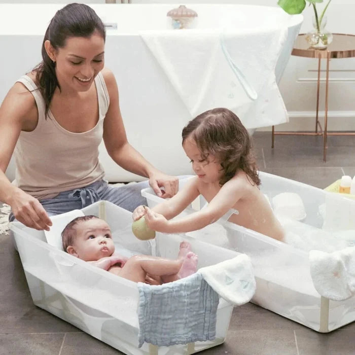 Stokke Flexi Bath X - Large Bath & Flexi Newborn Support Bundle - Sandy Beige - ebebek