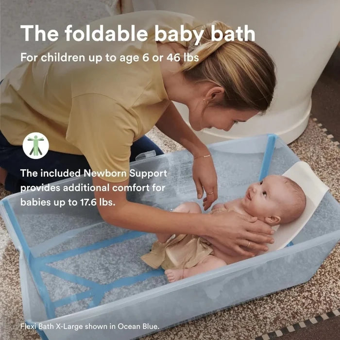 Stokke Flexi Bath X - Large Bath & Flexi Newborn Support Bundle - Sandy Beige - ebebek