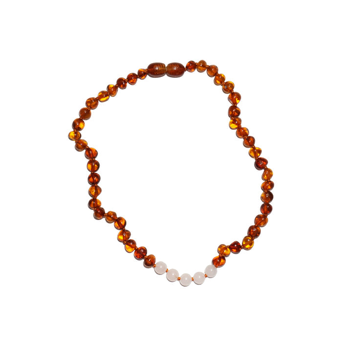 Summer & Storm Necklace Rose Quartz & Amber