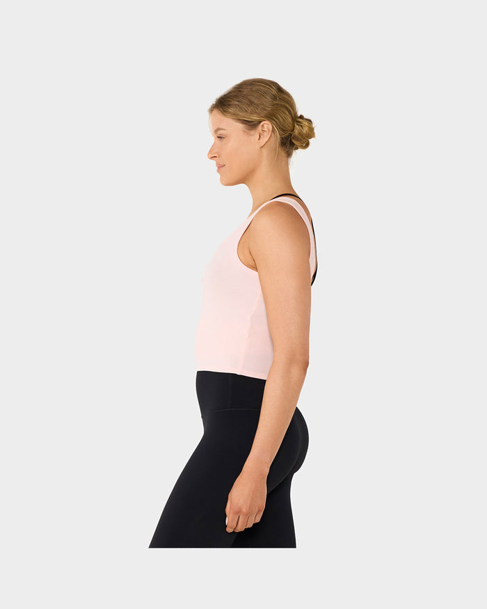 TAVI Fitted Henley Tank - Ballet Pink
