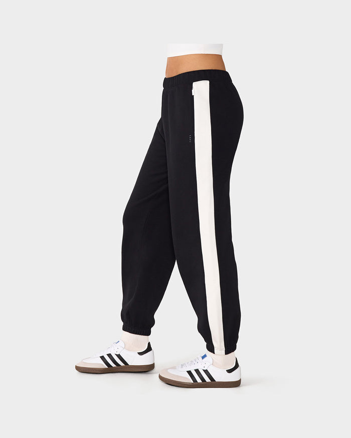 TAVI French Terry Contrast Sweatpant - Ebony Coconut