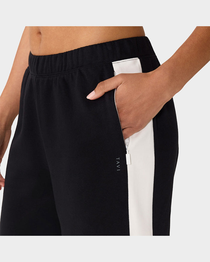 TAVI French Terry Contrast Sweatpant - Ebony Coconut