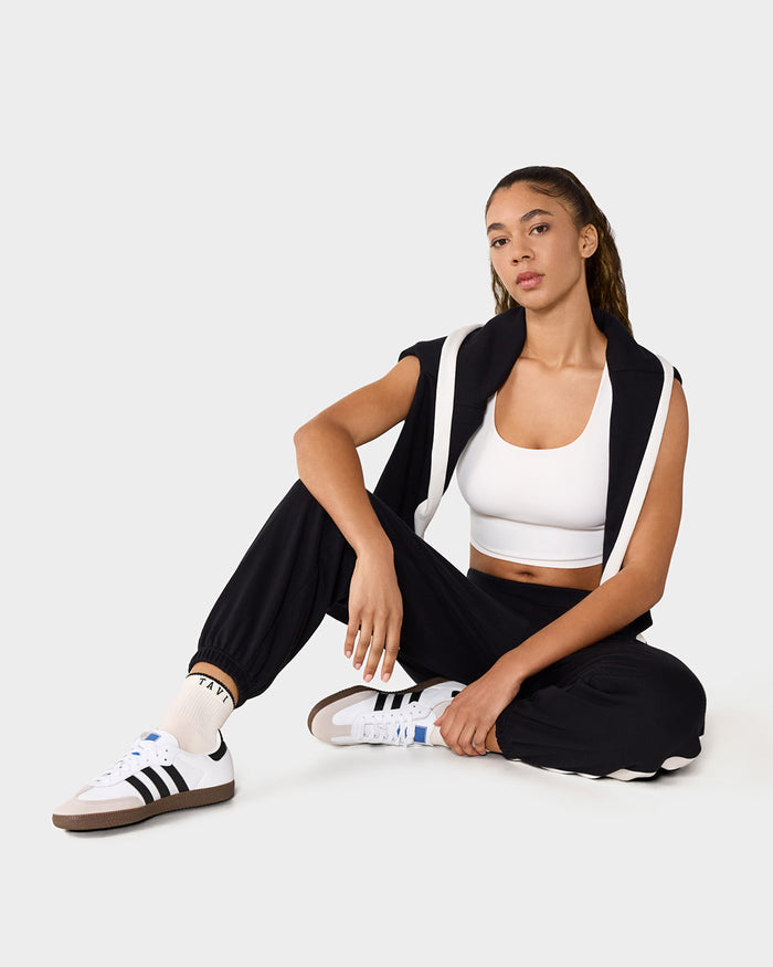 TAVI French Terry Contrast Sweatpant - Ebony Coconut