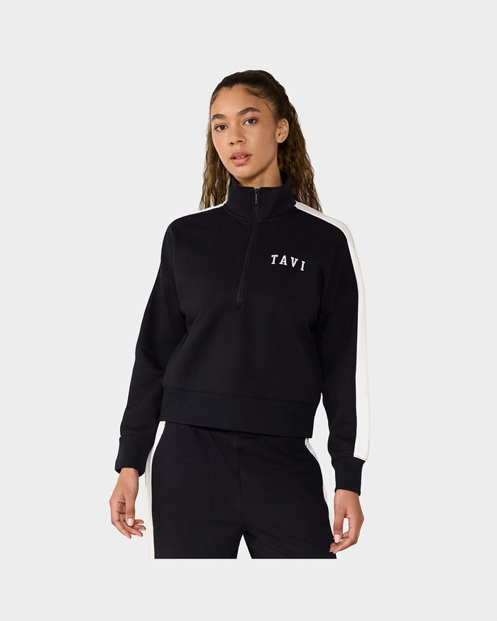 TAVI Half Zip Pullover - Ebony Coconut