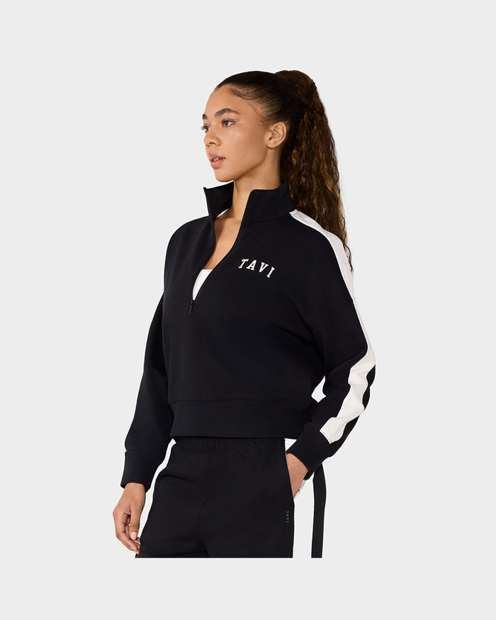 TAVI Half Zip Pullover - Ebony Coconut