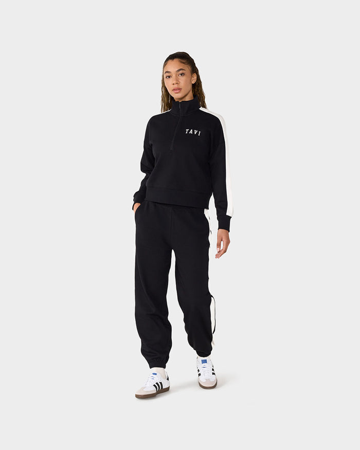 TAVI Half Zip Pullover - Ebony Coconut